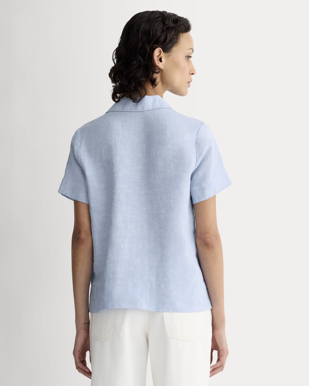 The Notch Shirt in Linen | Light Blue