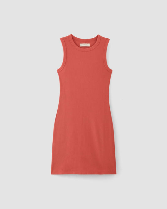 The Ribbed Mini Dress | Coral