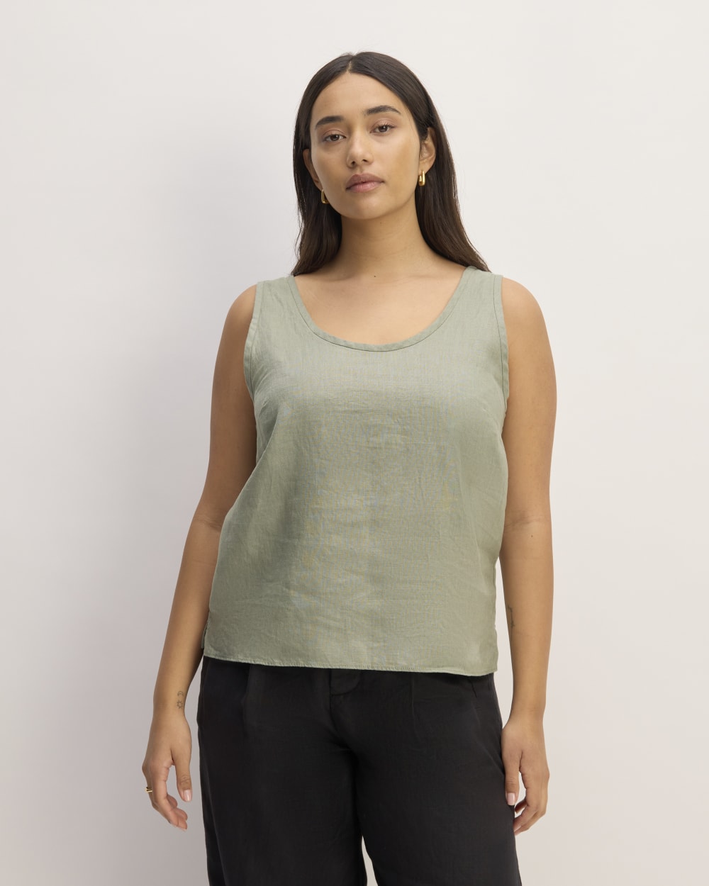The Scoop Tank in Linen | Sage Green