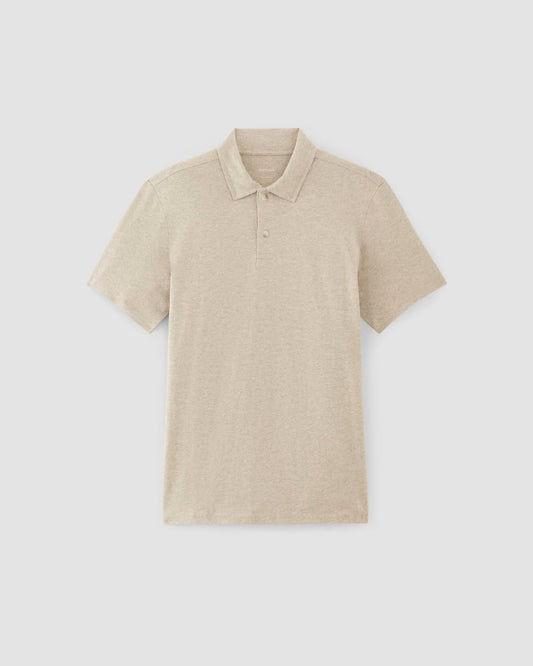 The Premium Weight Short-Sleeve Polo | Heather Oatmeal