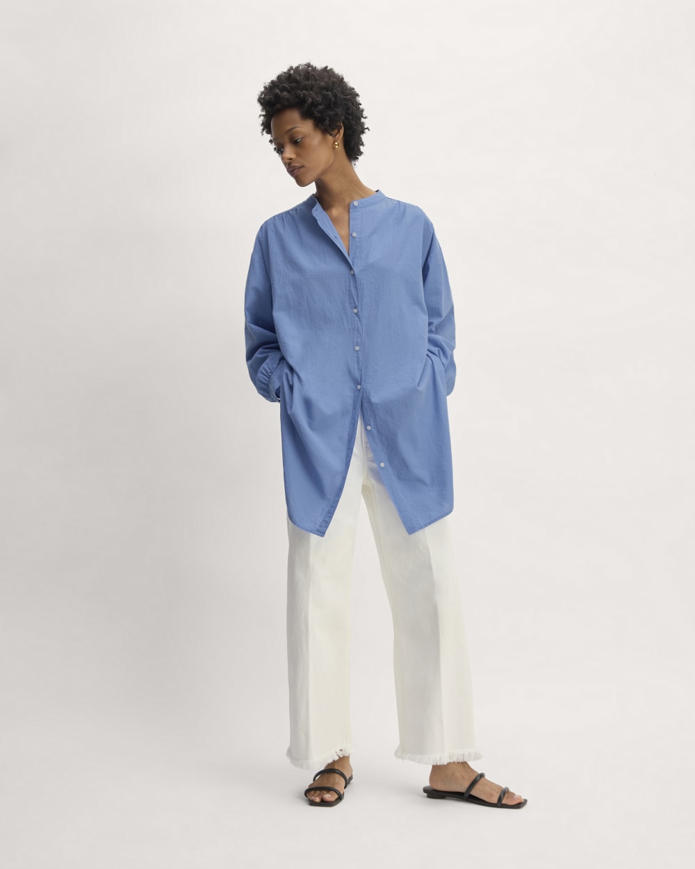 The Gauze Oversized Shirt | Blue Opal