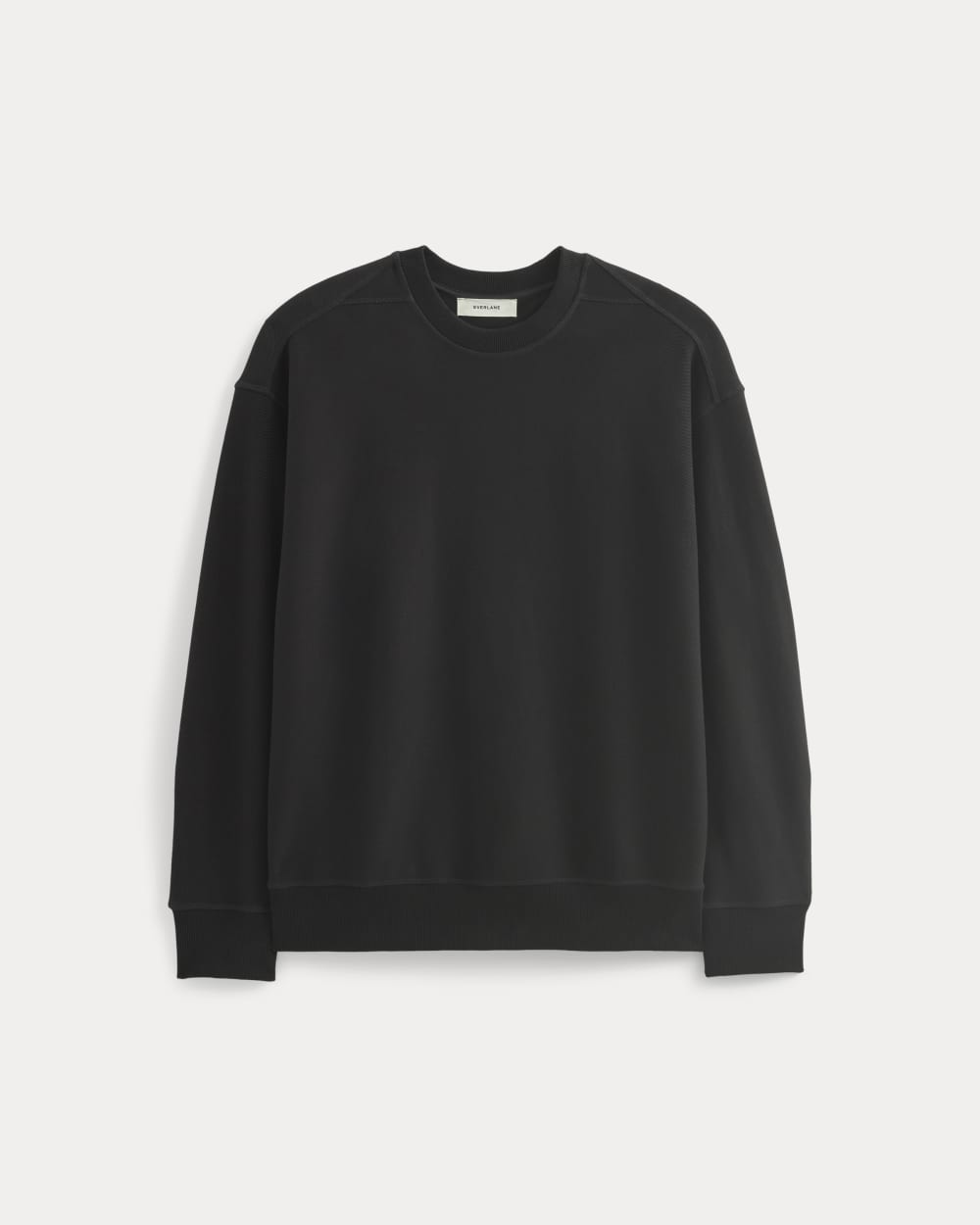 Twill Terry Jacquard Crew Sweatshirt | Black