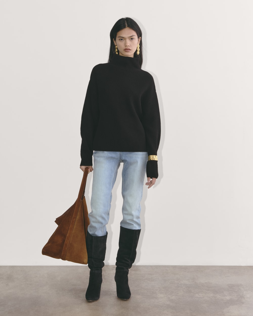 The Fisherman Turtleneck in Wool Cashmere | Black