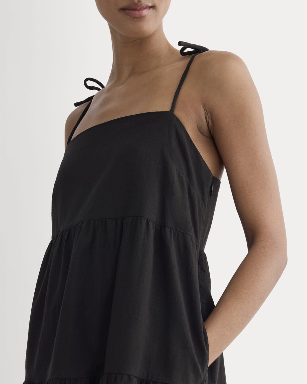 The Gauze Mini Tiered Dress | Black