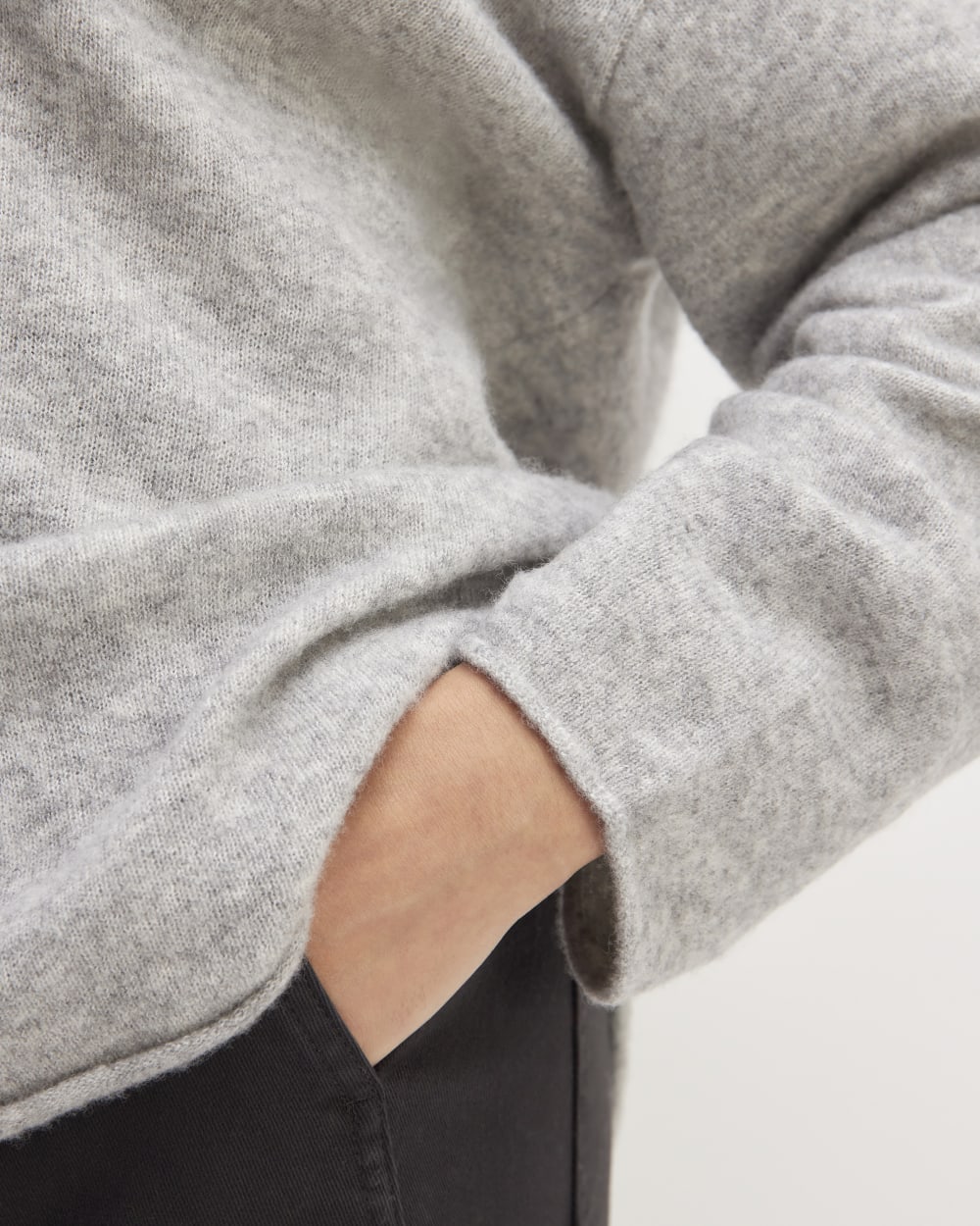 The Cozy-Stretch V-Neck Sweater | Heathered Grey