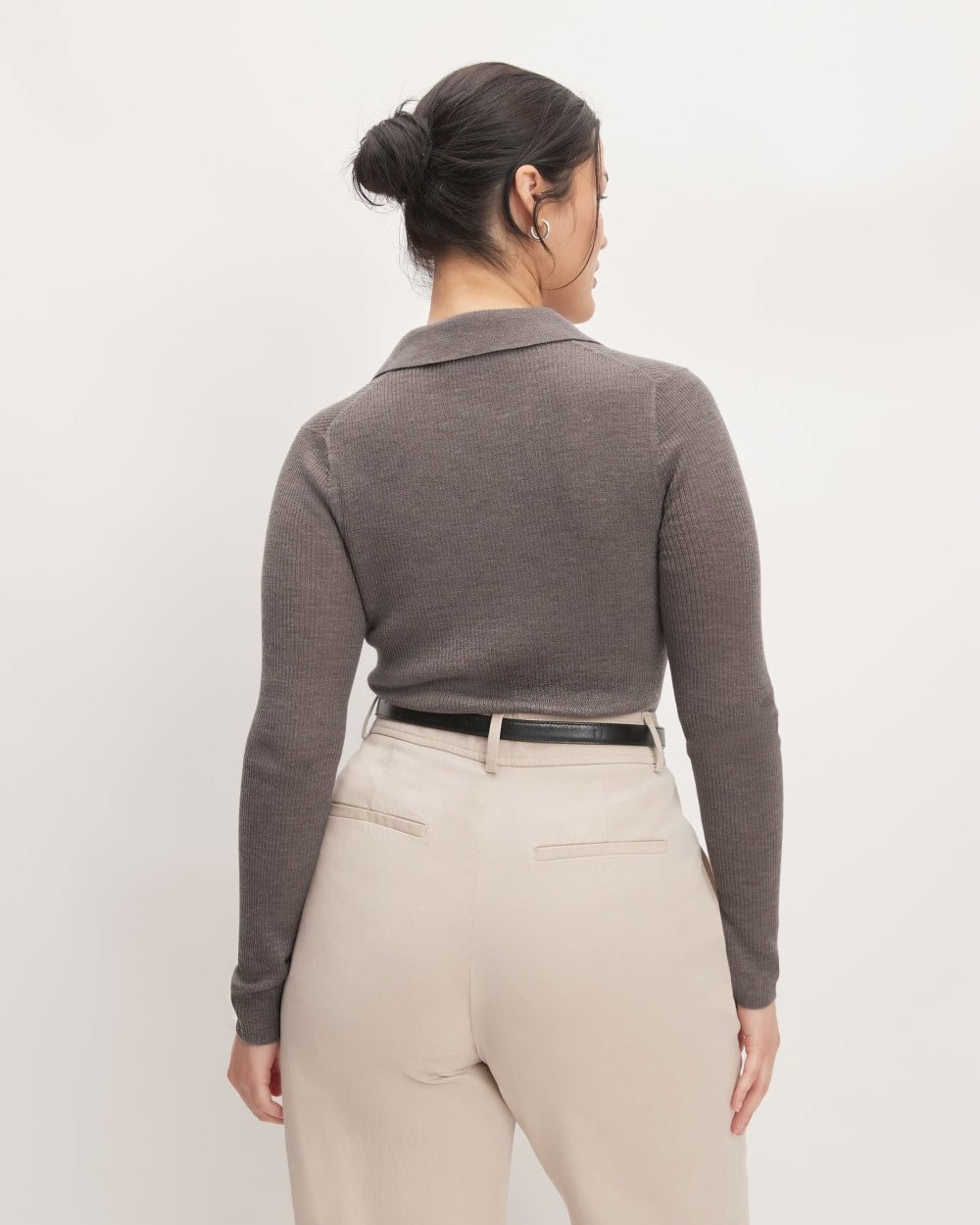 The Polo in Ultrasoft Merino | Heather Cocoa