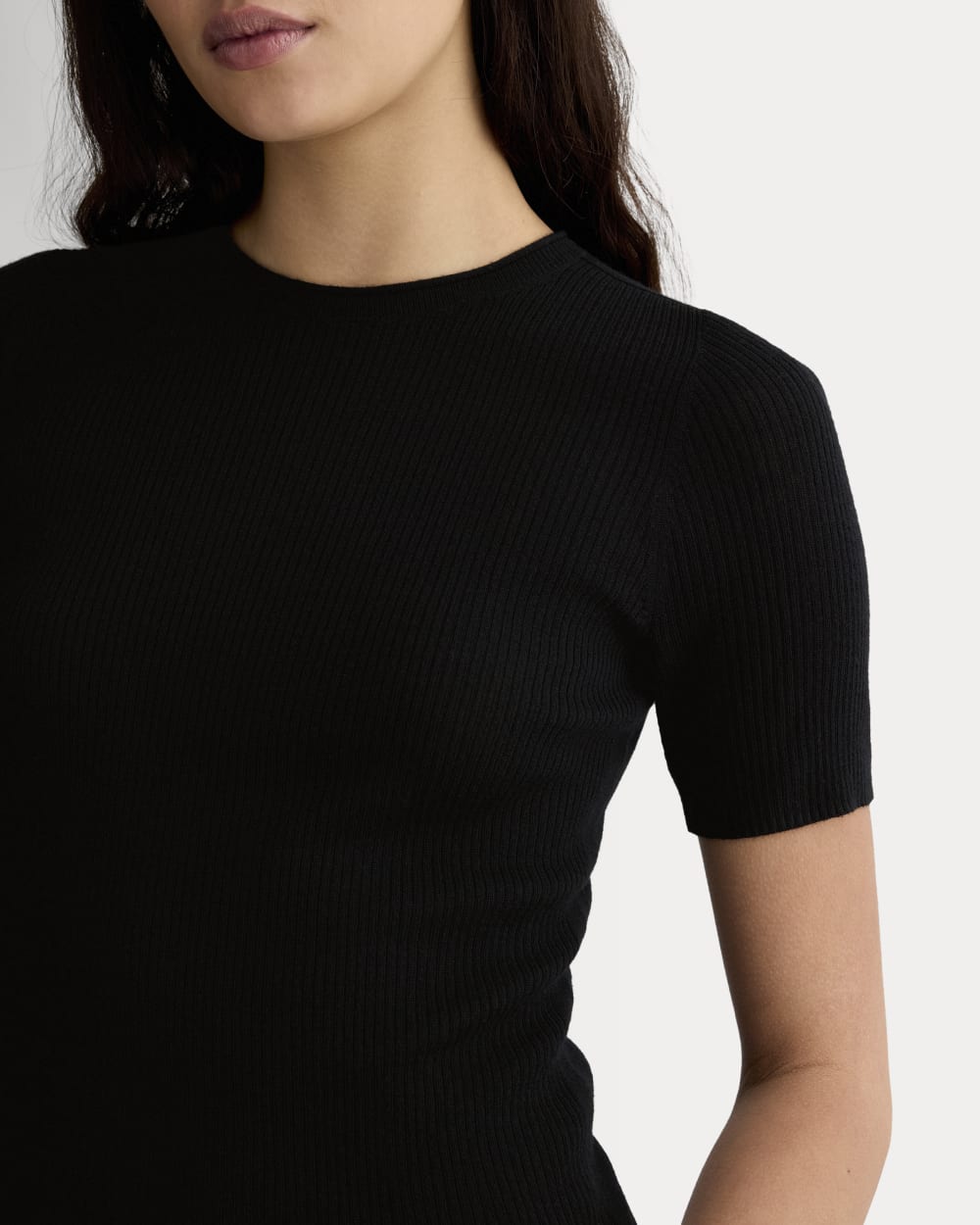The Sweater Tee in Ultrasoft Merino | Black