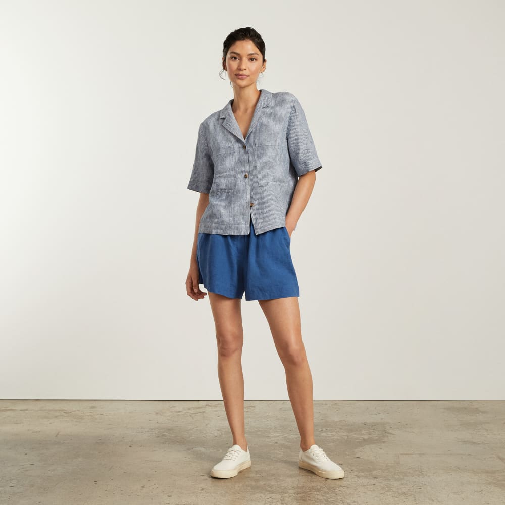 The Linen Boxer Short | Deep Blue