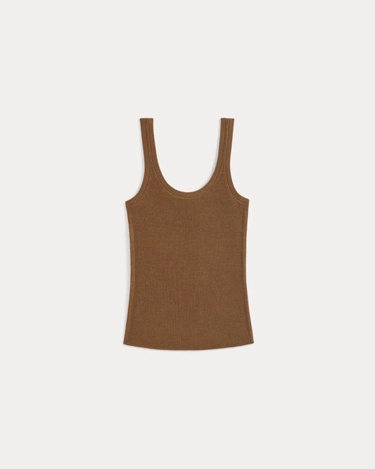 The Light Ribbed Cami in Ultrasoft Merino | Heathered Toffee
