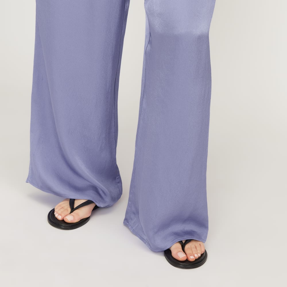 The Satin Pull-On Pant | Cornflower Blue