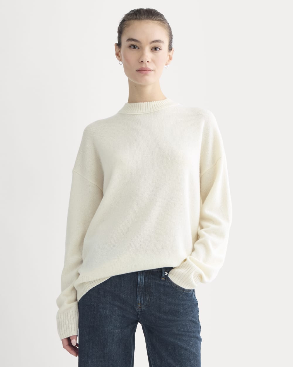 Cashmere Boyfriend Sweater | Snow