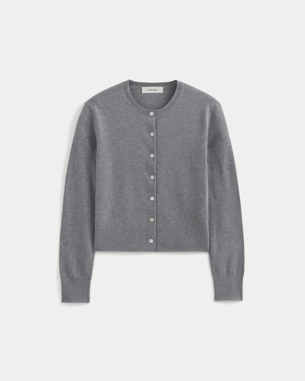 The Cropped Cardigan in Cotton Cashmere | Heather Charcoal