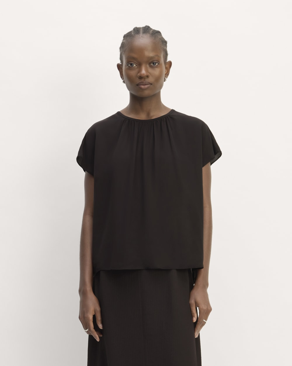 The Gathered Neck Top | Black