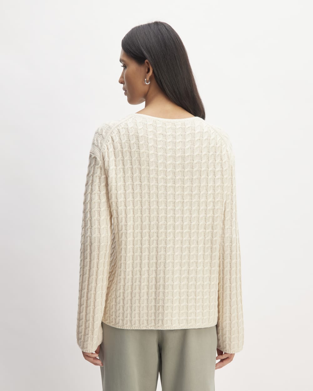 The Cotton Merino Cable Crew | Canvas