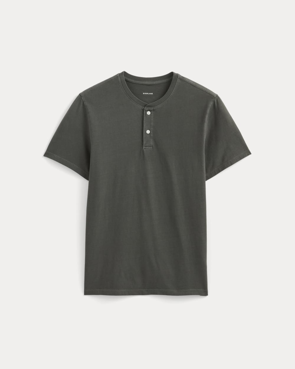 The Essential Organic Garment-Dyed Henley | Black