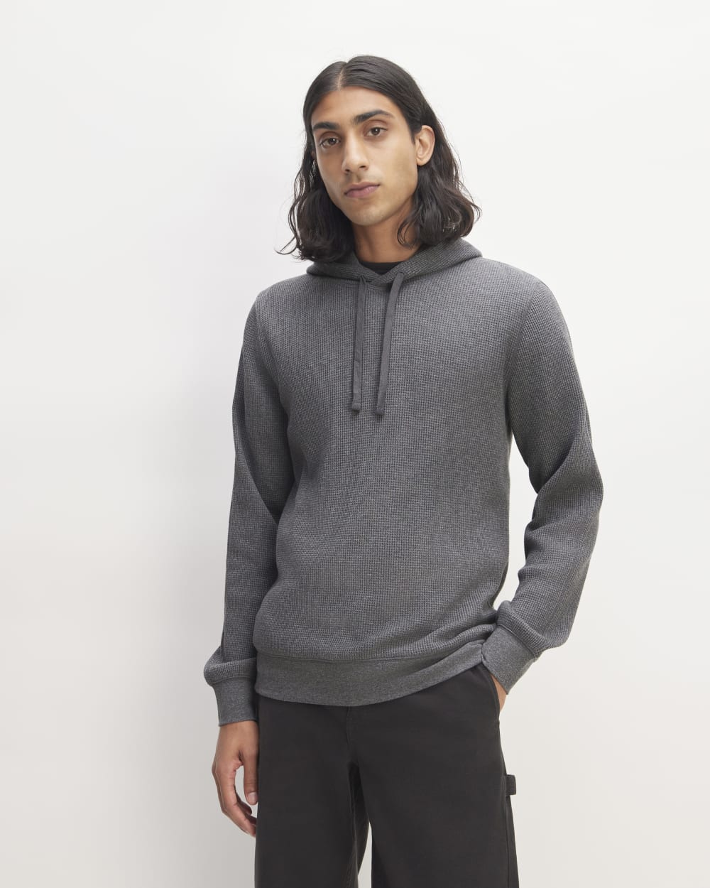 The Waffle-Knit Hoodie | Heathered Charcoal
