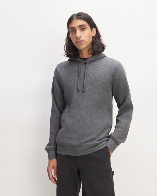 The Waffle-Knit Hoodie | Heathered Charcoal