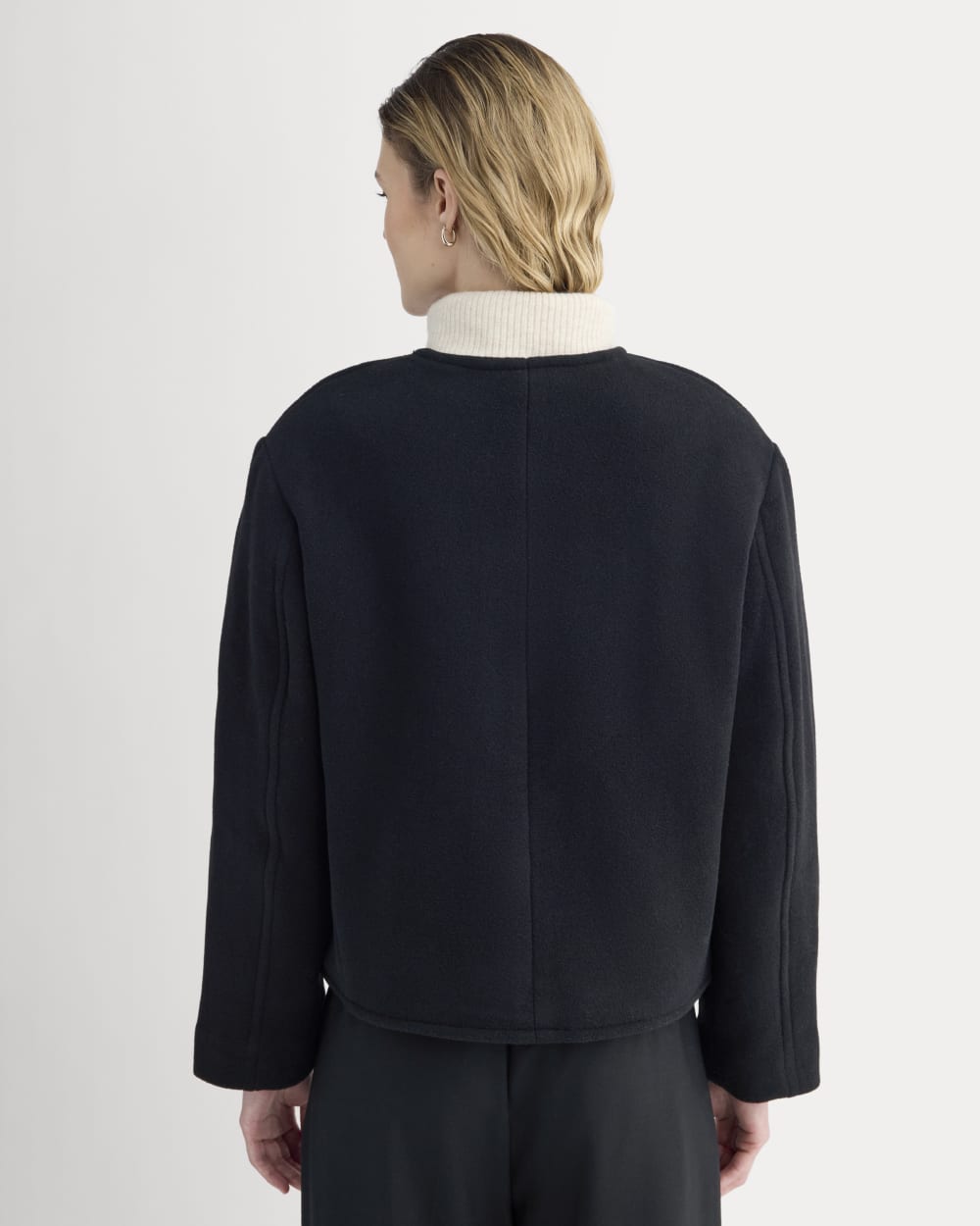 The Cocoon Coat in Wool | Black