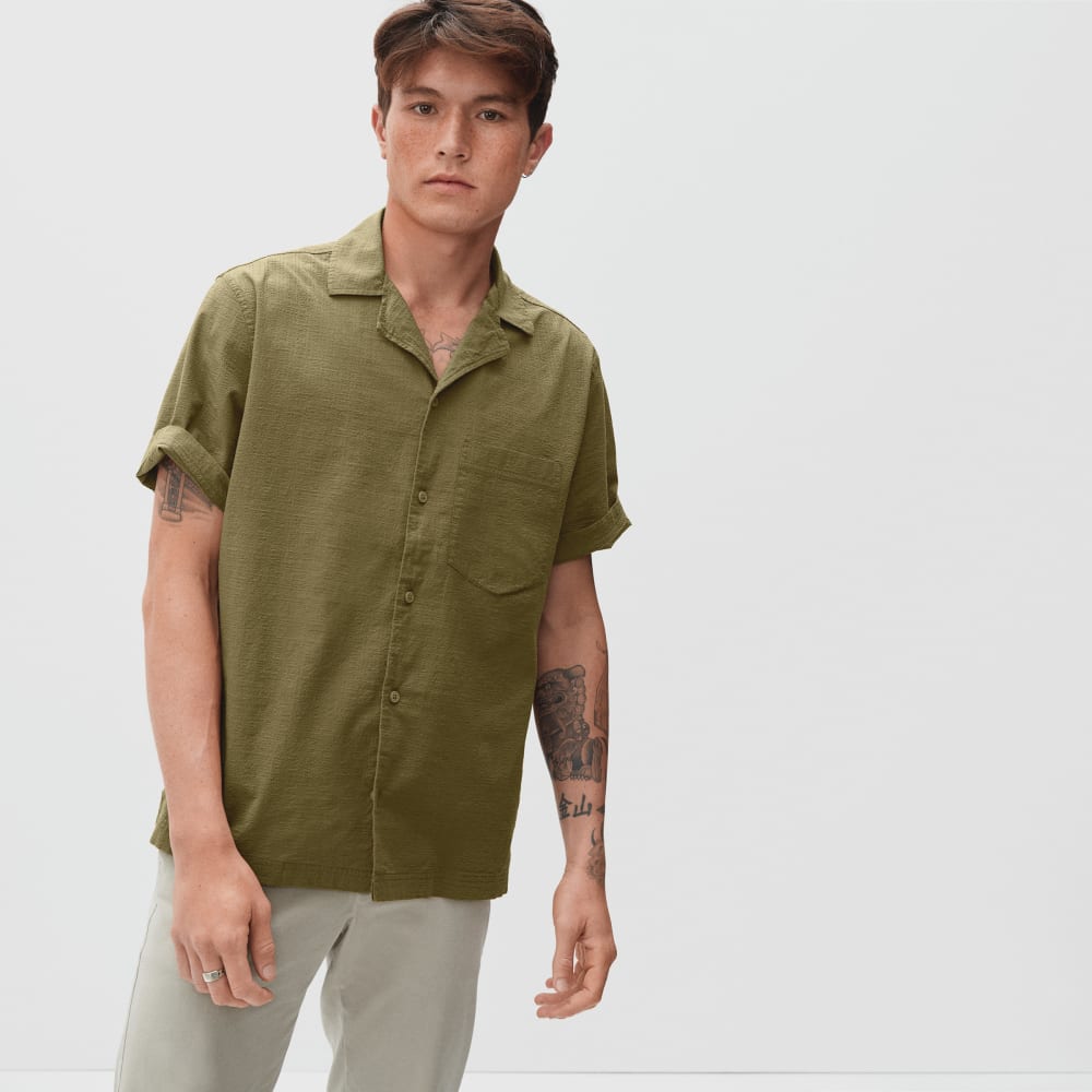 The Seersucker Short-Sleeve Shirt | Olive