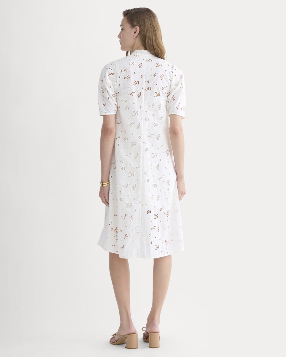 The Eyelet Midi Dress | Bone