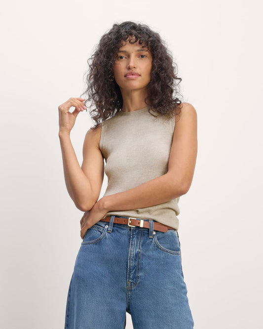 The Tank in Ultrasoft Merino | Heather Oatmeal