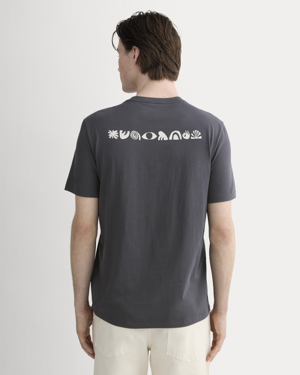 The Everlane x Parks Project Essential Organic Crew | Forged Iron / Natural / Granada Sky Blue / Green