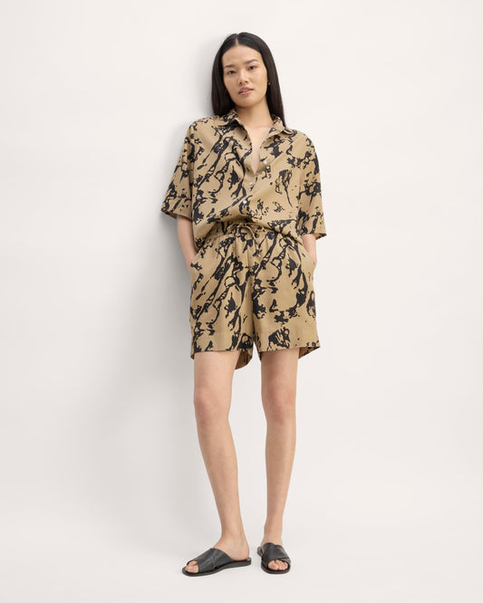 The Vacation Short | Black / Cornstalk Abstract