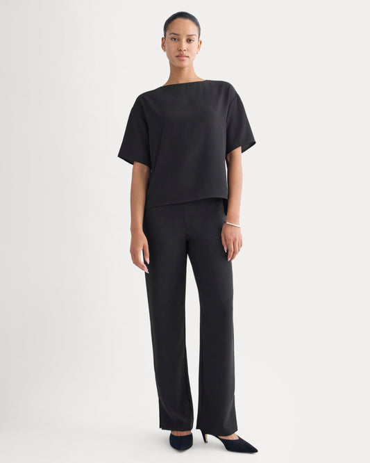 Drapey Crepe Pant | Black