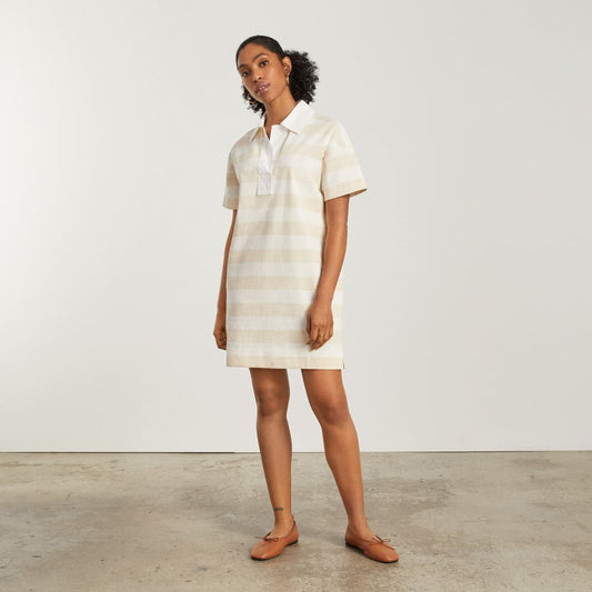 The Organic Cotton Polo Dress | Beech / Bone