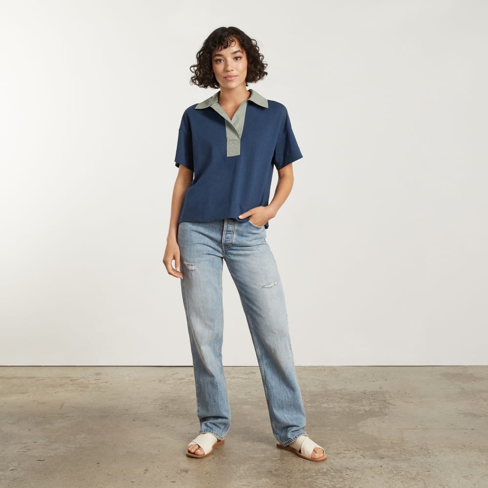 The Retro Jersey Polo | Atlantic / Smoke