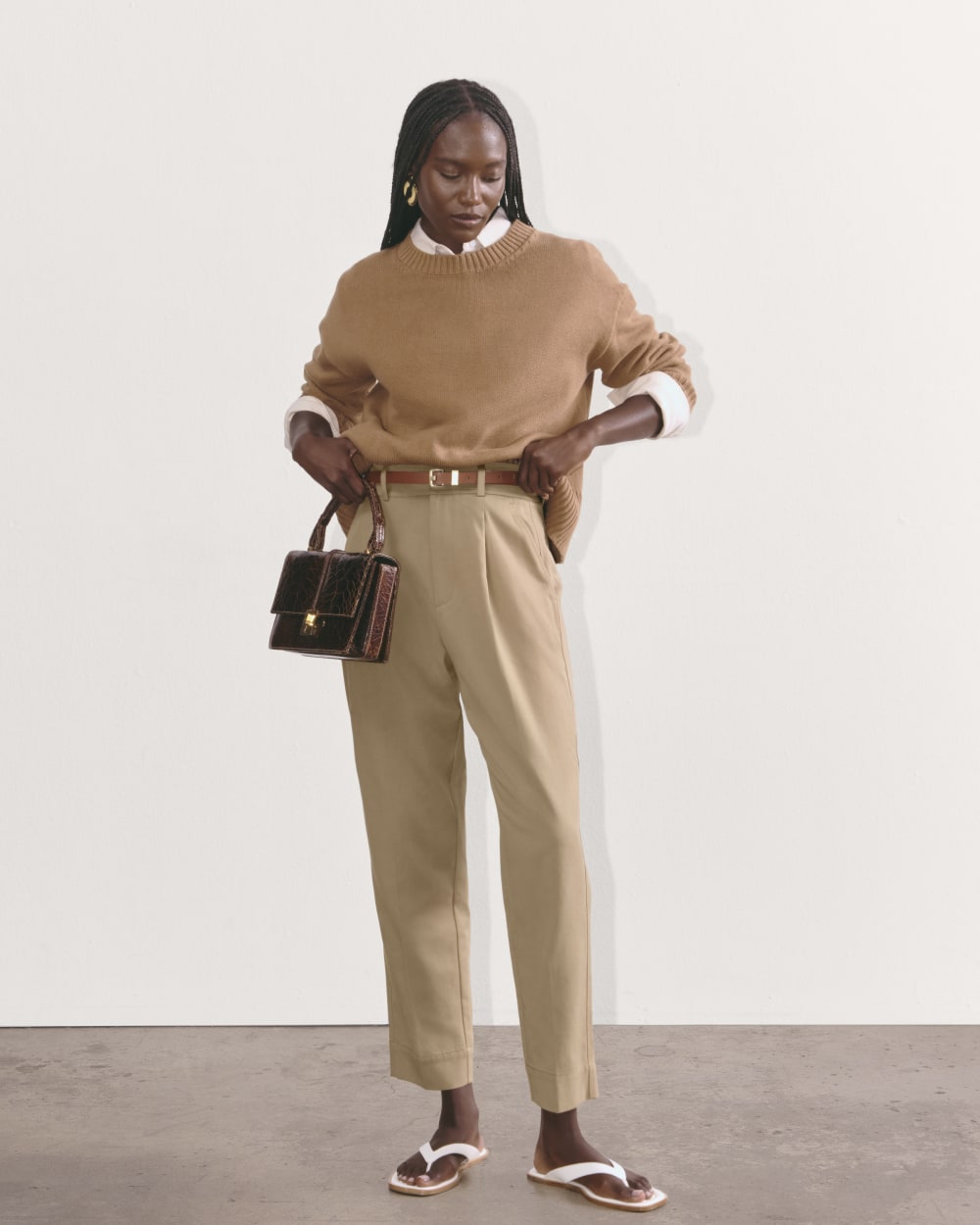 The Draper Tapered Pant in Buttersmooth | Ash Brown