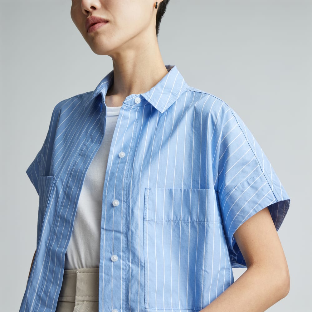 The Short-Sleeve Box Shirt |  Mariner Blue / White