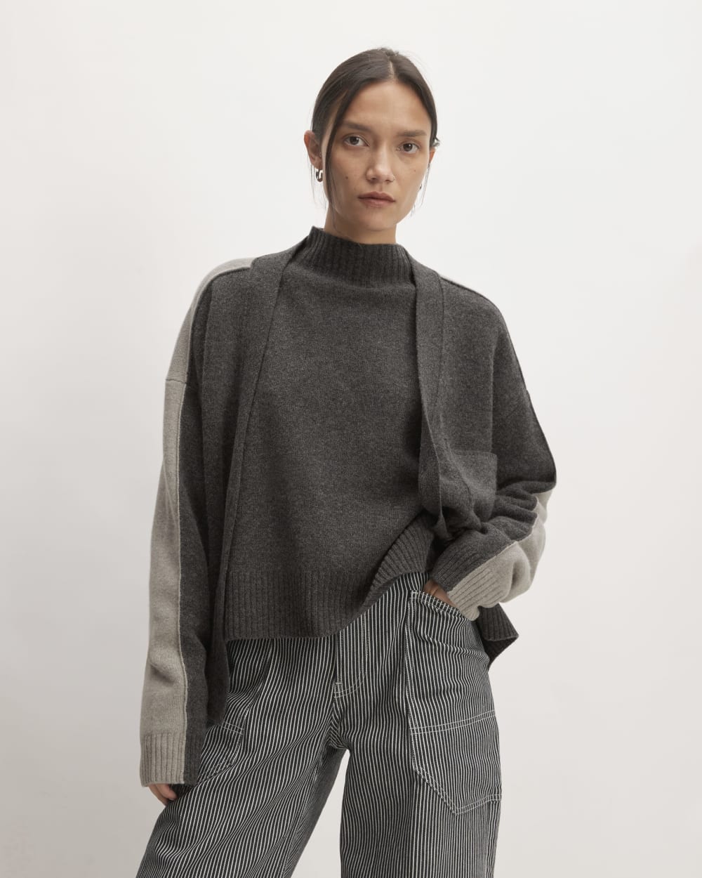 The Good Merino Wool Cardigan | Graphite / Hare Grey