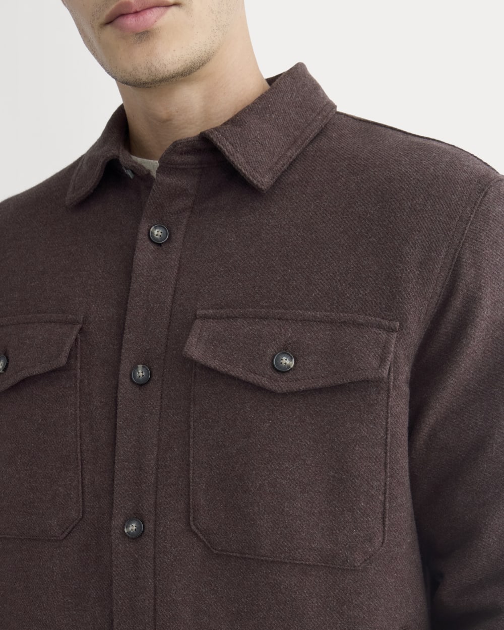 Heavyweight Waffle Twill Overshirt | Heather Earth Brown