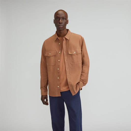 The Organic Oxford Relaxed Utility Shirt | Carob Brown