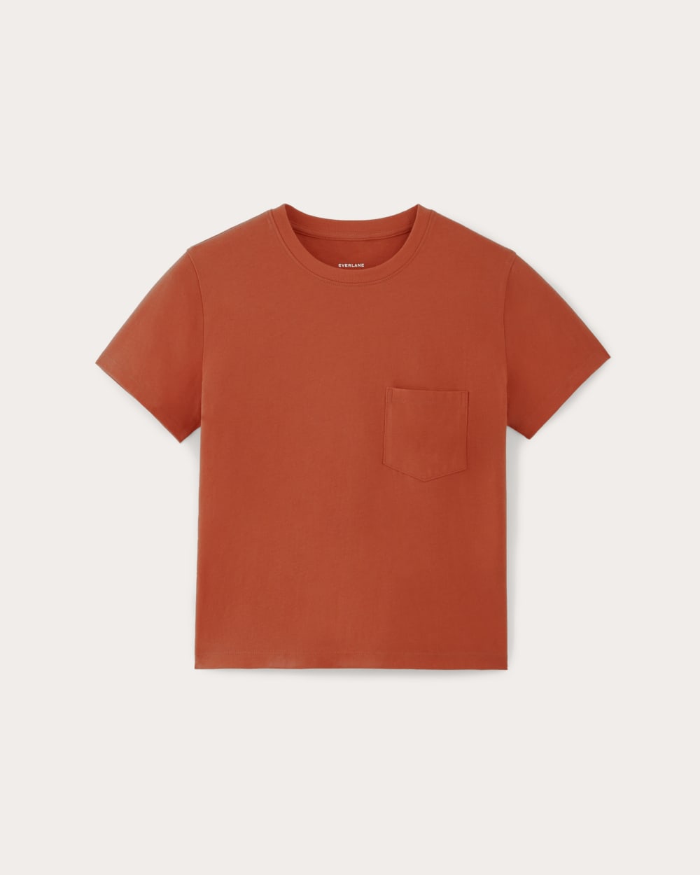 The Box-Cut Tee in Essential Cotton | Poppy Red | Pocket