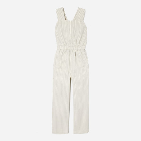 The Fatigue Apron Jumpsuit | Navy Stripe