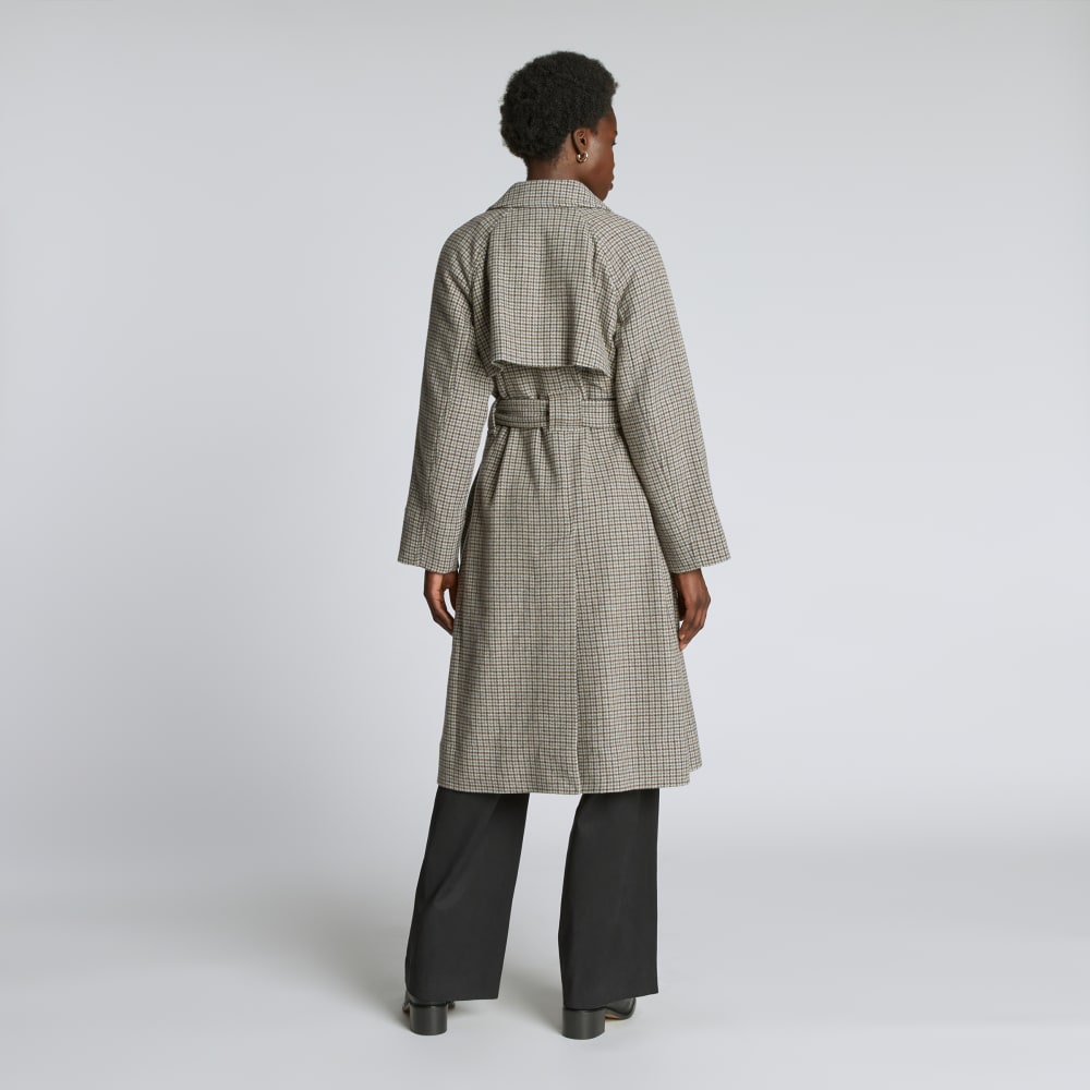 The Italian ReWool® Trench | Pewter Houndstooth