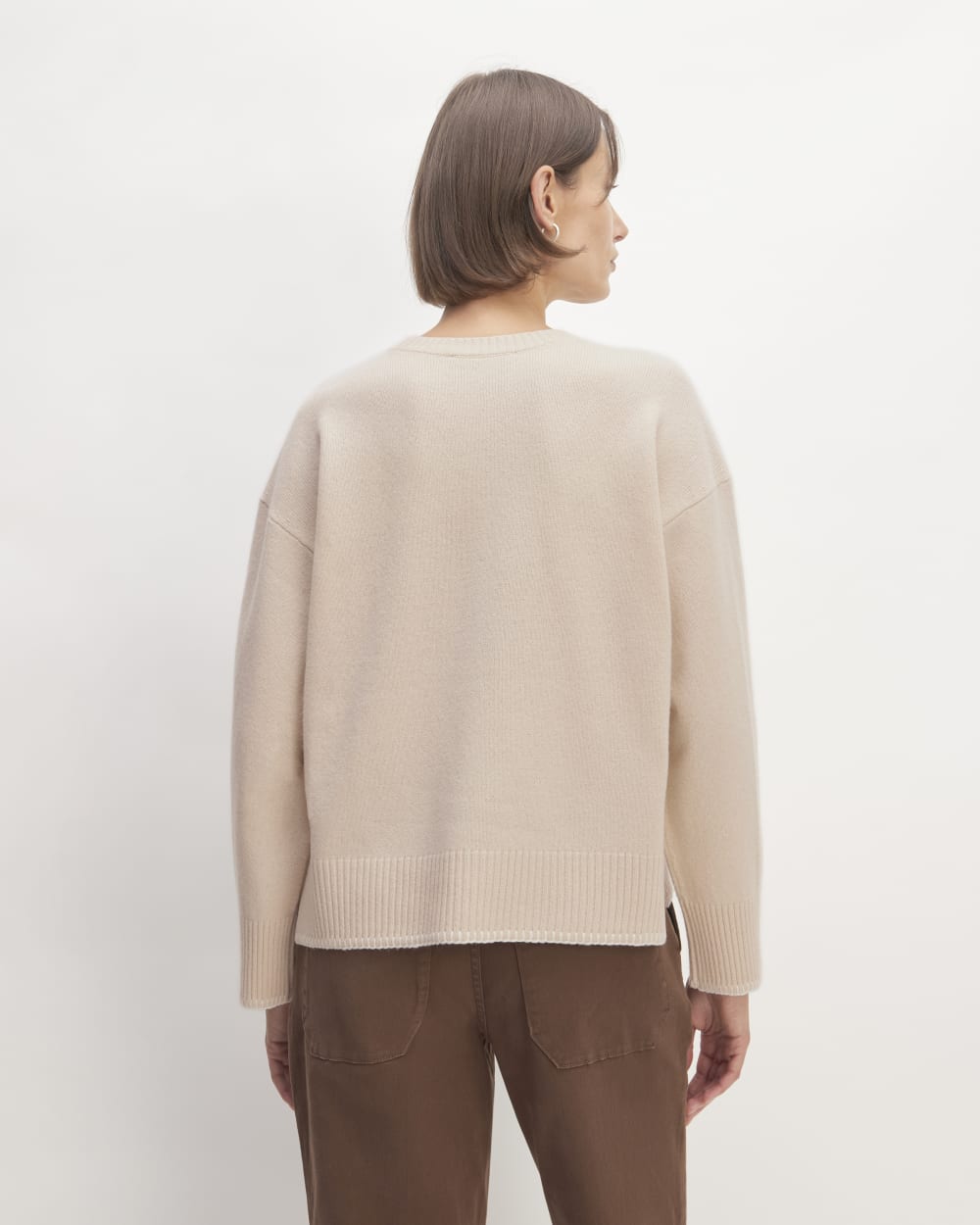 The Good Merino Wool Crewneck Sweater | Buttermilk / White