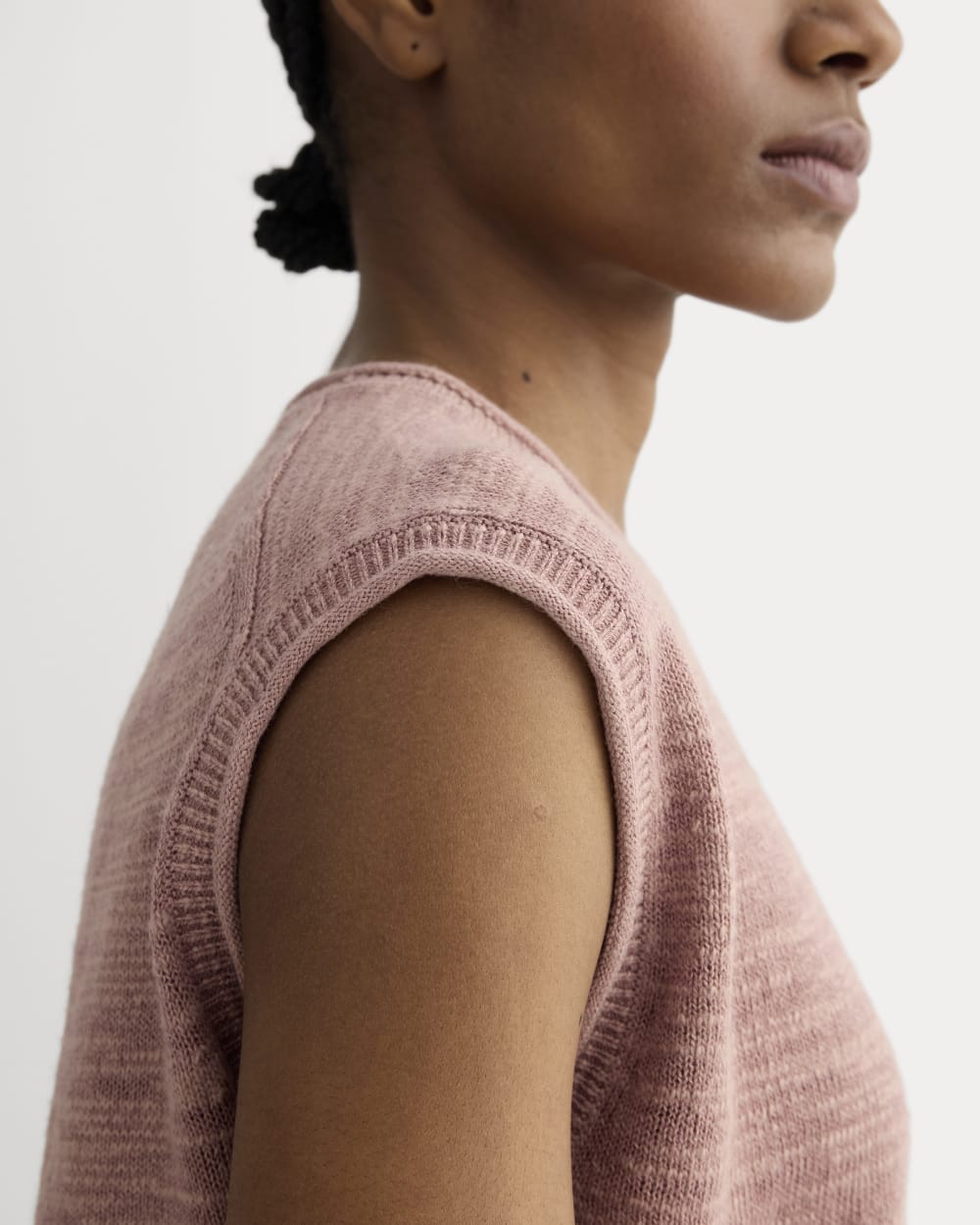 The Muscle Sweater in Cotton Linen | Rose Dusk