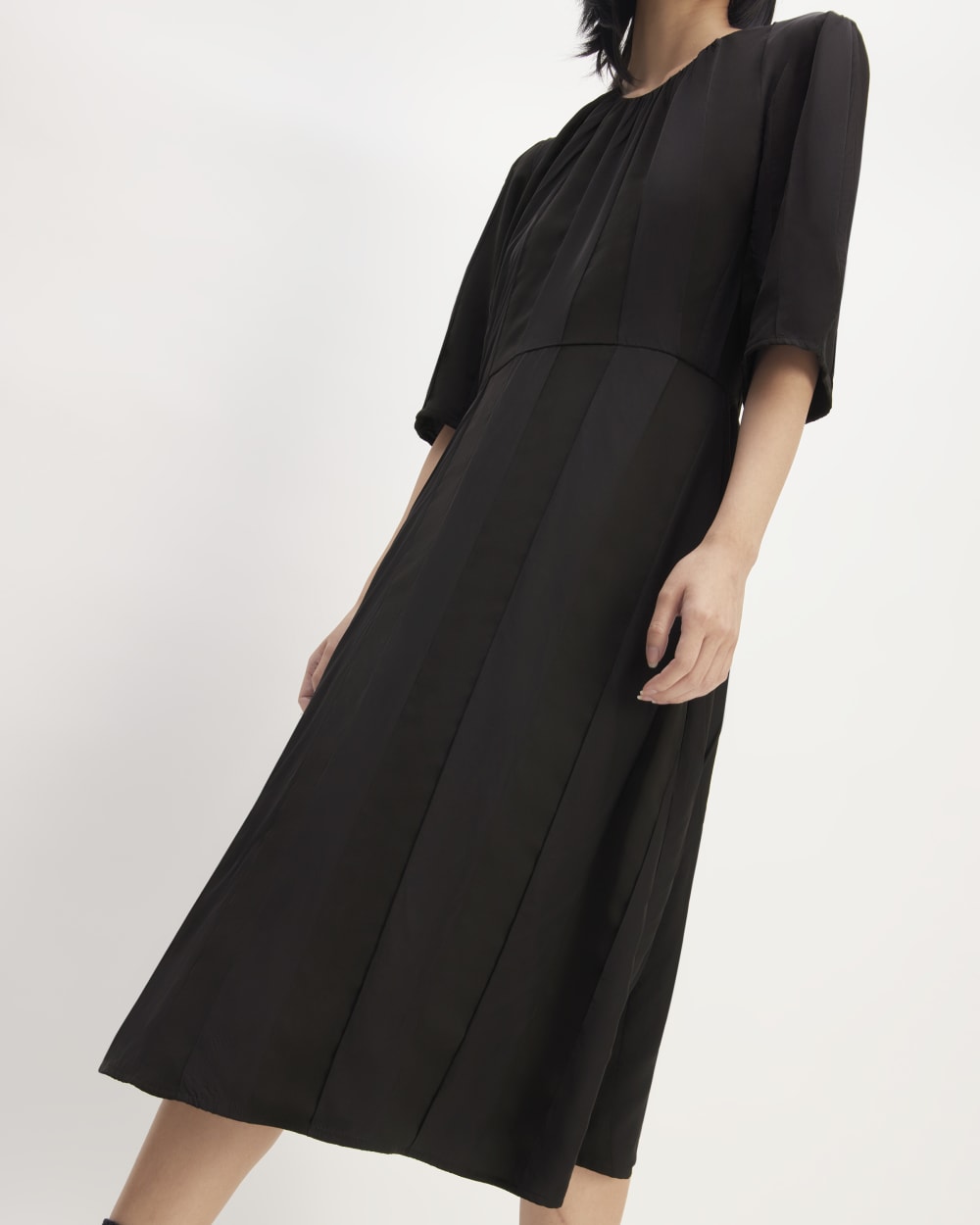 The City Stripe Ruched Dress | Black