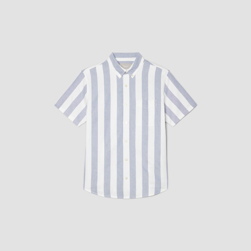 The Organic Short Sleeve Oxford Shirt | Mazarine Blue / Bone