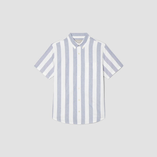 The Organic Short Sleeve Oxford Shirt | Mazarine Blue / Bone
