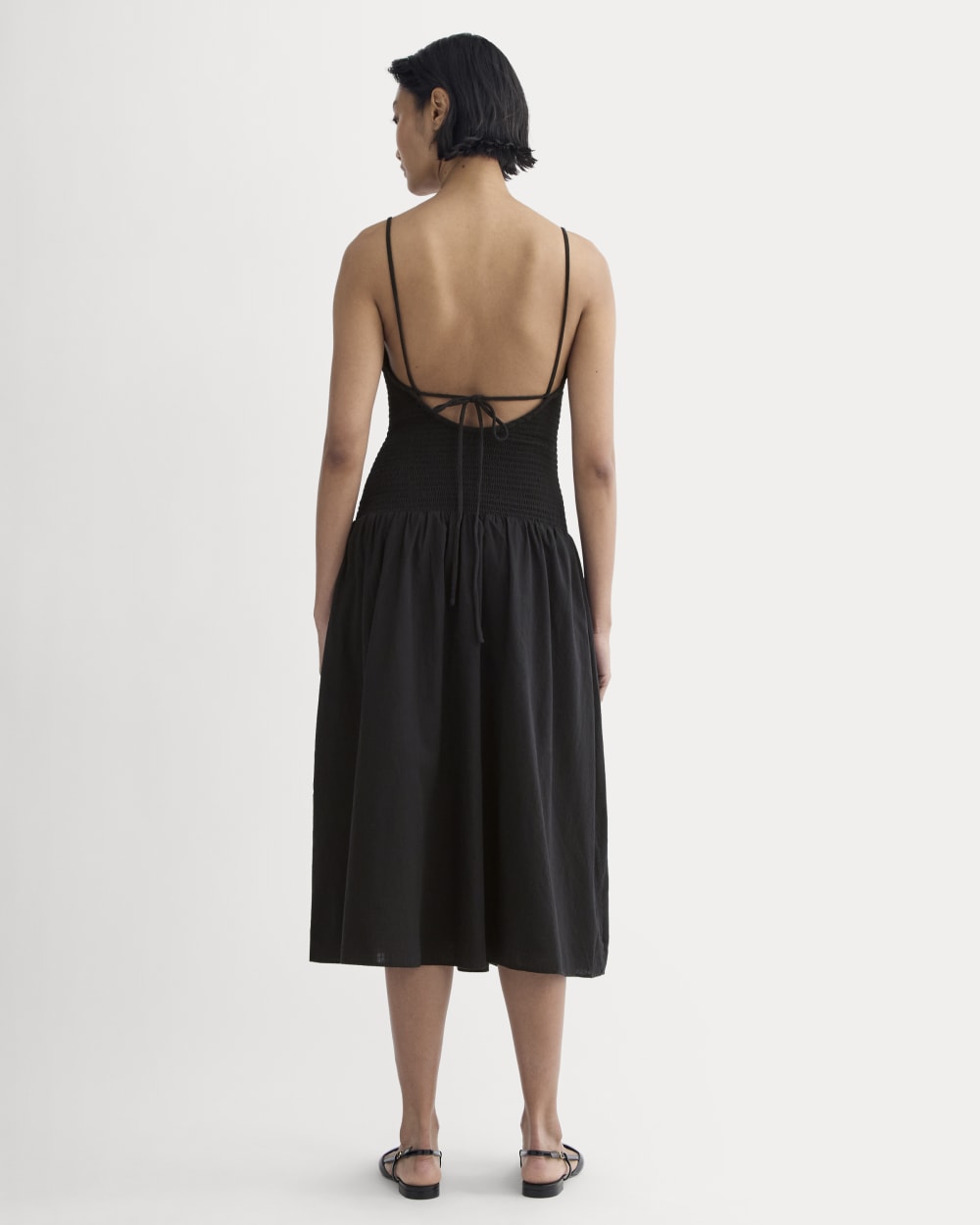 The Gauze Open-Back Dress | Black