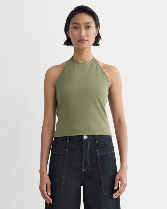 The Form Halter Top | Lichen Green
