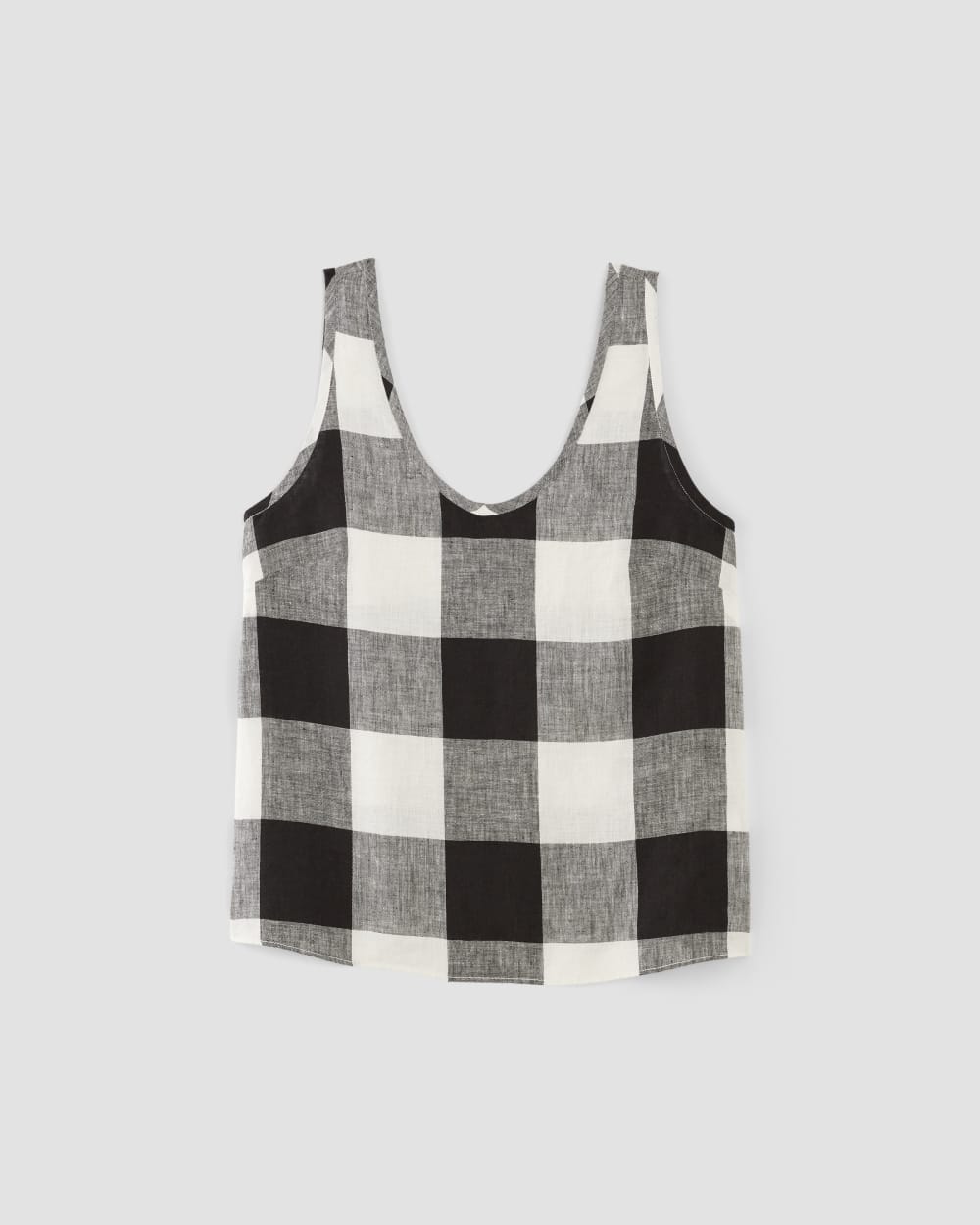 The Scoop Tank in Linen | Bone / Black Check