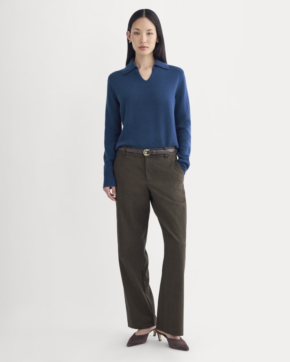 Cashmere Polo Sweater | Deep Lazuli Blue