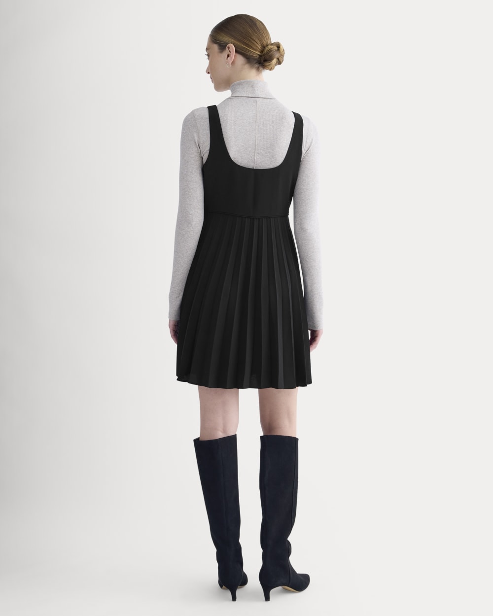Drapey Crepe Mini Dress | Black