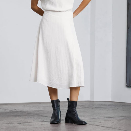 The City Stripe Midi Skirt | Bone