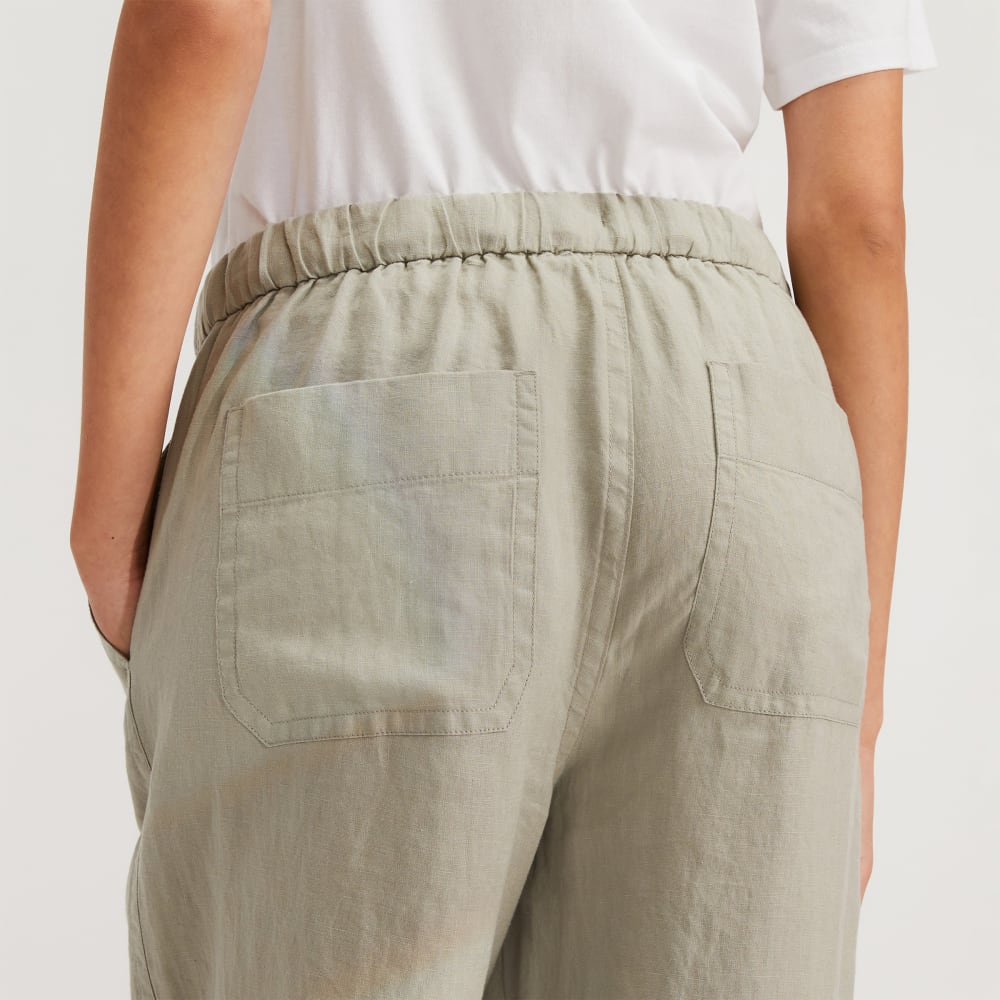 The Linen Pull-On Barrel Pant | Seagrass